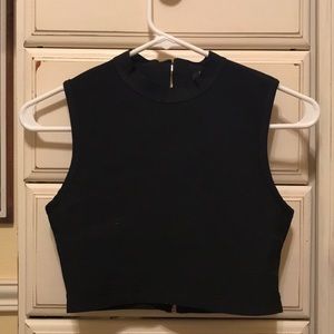 Sleeveless High-Neck Crop Top